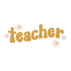 Retro Teacher Daisy Flower