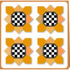 Card Sunflower Patchwork 6x6