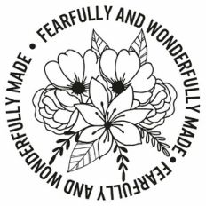 Fearfully And Wonderfully Made Floral Circle Quote