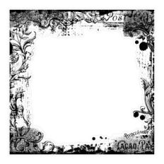 Inky Grunge Flourish Print and Cut Frame