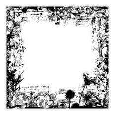 Filigree Silhouette Grunge Flourish Print and Cut Frame
