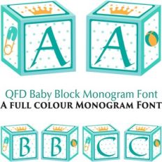 QFD Baby Block Color Monogram Font