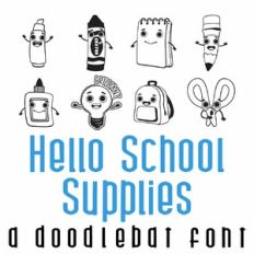 Hello School Supplies Doodlebat Font