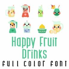 Happy Fruit Drinks Full Color Font