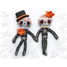 Calaveras felt dolls sewing pattern