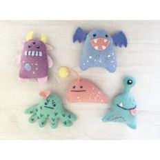 Aliens and Monsters felt plush sewing pattern