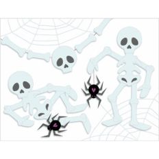 Skelly and Spidey jointed skeleton halloween doll