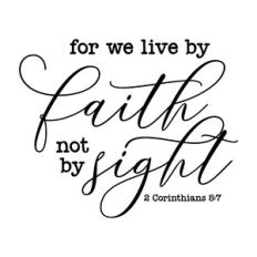 for we live by faith not by sight