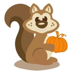Squirrel With Pumpkin