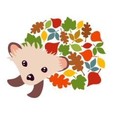 Hedgehog with Leaves