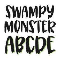 BFC Swampy Monster Brush Halloween Drip Font