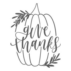 Give Thanks Pumpkin with Leaves