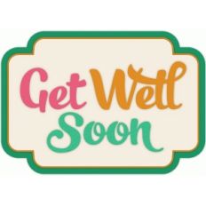 get well soon card label