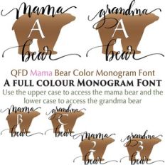 QFD Mama Bear Color Monogram Font
