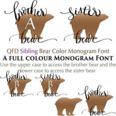 QFD Sibling Bear Color Monogram Font