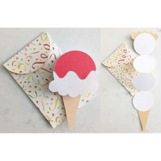 ice cream accordion card and envelope