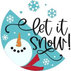 Let It Snow - Round Sign Design