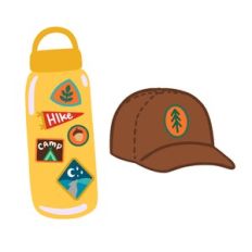 Hiking Hat and Water Bottle