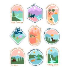 Adventure Landscape Badge Stickers