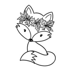 Fox with autumn wreath