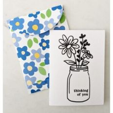 thinking of you flower card and envelope