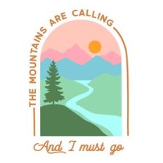The Mountains Are Calling Landscape Badge