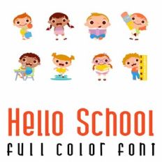 Hello School Full Color Font