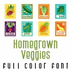 Homegrown Veggies Full Color Font