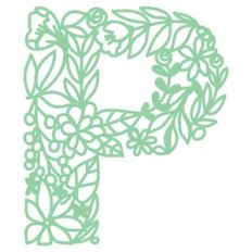 P monogram floral lace