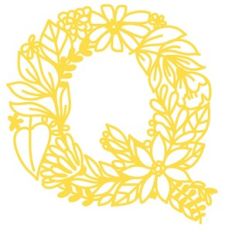 Q monogram floral lace