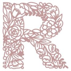 R monogram floral lace
