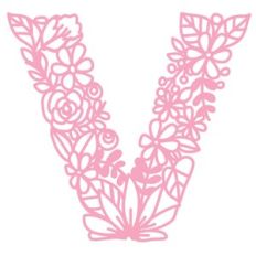 V monogram floral lace