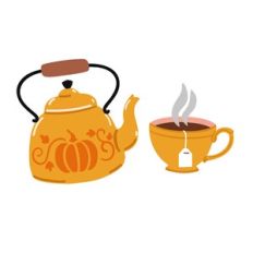 Pumpkin Teapot and Teacup