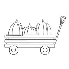 Fall Pumpkins in Wagon
