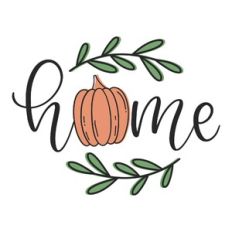 Fall Home Pumpkin Leaf Word