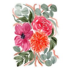 Fall Watercolor Flower Arrangement Print and Cut