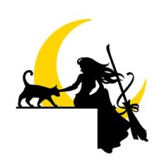 A Witch And Black Cat Door Corner