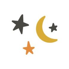 Stars and Crescent Moon