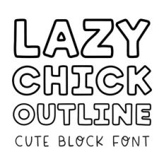 BFC Lazy Chick Retro Outline Font