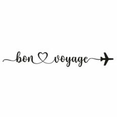 Bon Voyage Heart Airplane Quote