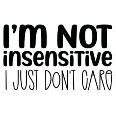 I'm Not Insensitive I Just Don't Care Quote