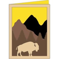 bison in the wood card