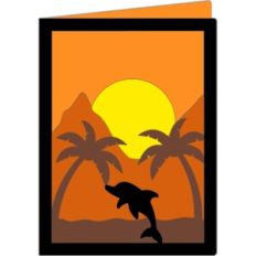 dolphin on the beach card
