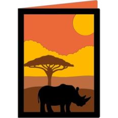 rhino in the jungle card