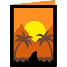 shark on the beach card