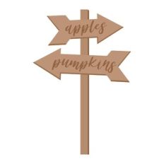 Apples Pumpkins Arrow Sign