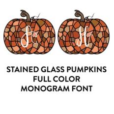 stained glass pumpkins full color monogram font