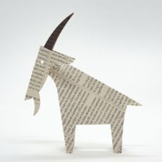 white goat print then cut