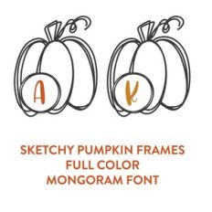 sketchy pumpkin frames full color monogram font