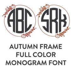 autumn frame full color monogram font